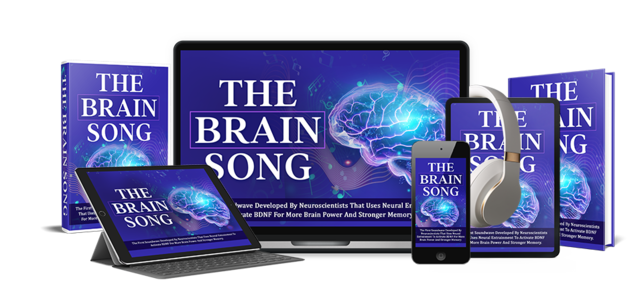 The Brain Song digital package shown on laptop, tablet, phone and eBook covers